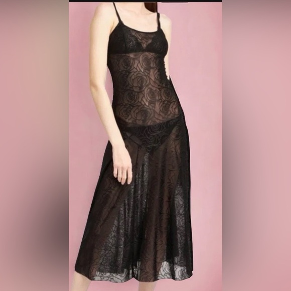 tropiccorpseshop Dresses & Skirts - Tropic Corpse Shop Baby Rose Sheer Black Maxi Dress